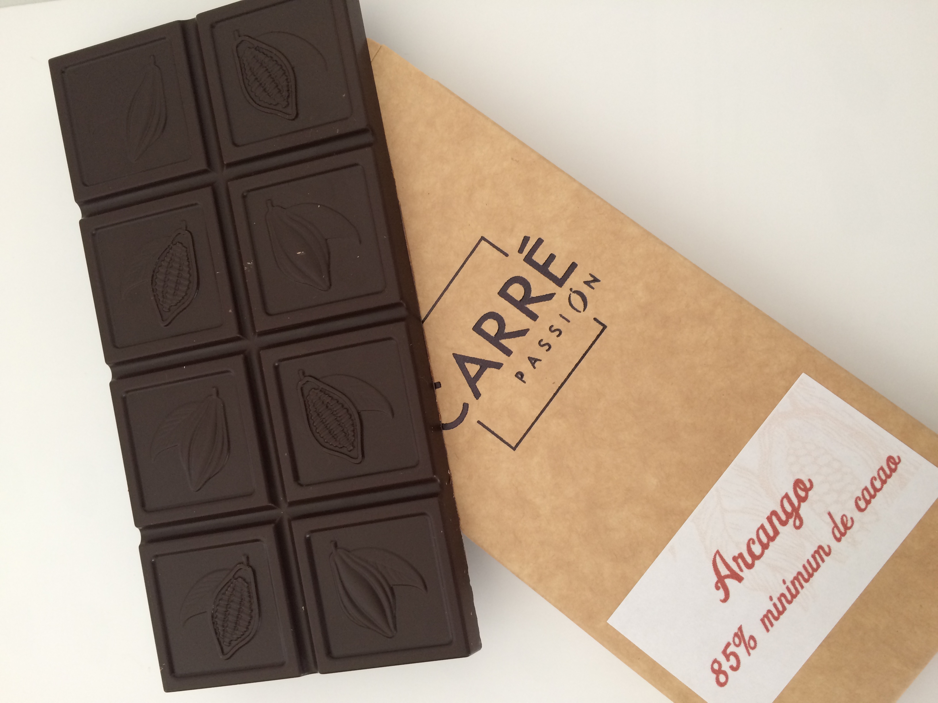Tablette chocolat 85 minimum de cacao ARCANGO Chocolaterie Carré